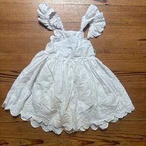 Smocked Sweets white eyelet ruffle toddler adjustable tank top SIZE 2T
